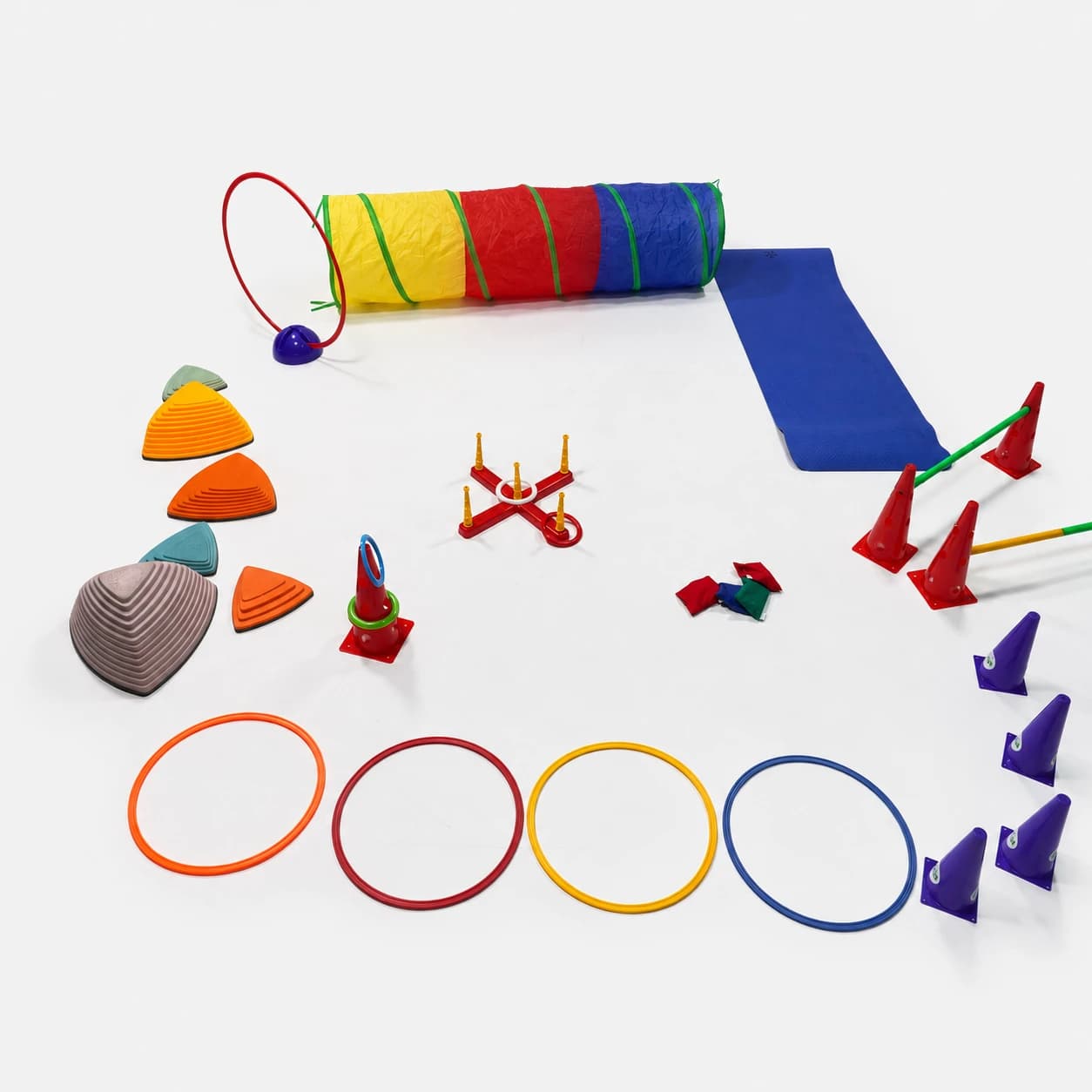 Parcour-Set aufgebaut